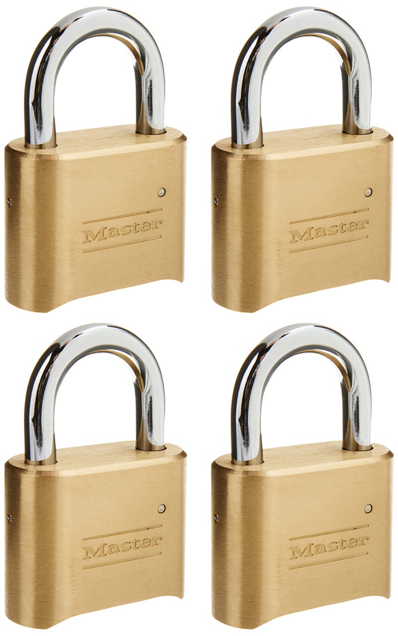 Master Lock قفل ماستر لوك، قفل برقم سري خاص بك، عرض 2 بوصة، 175D (عبوة من 4) - Image 3